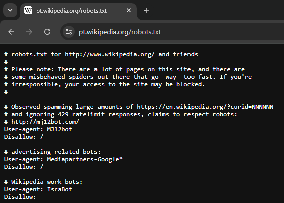 Protocolo de Exclusão de Robôs – robots.txt