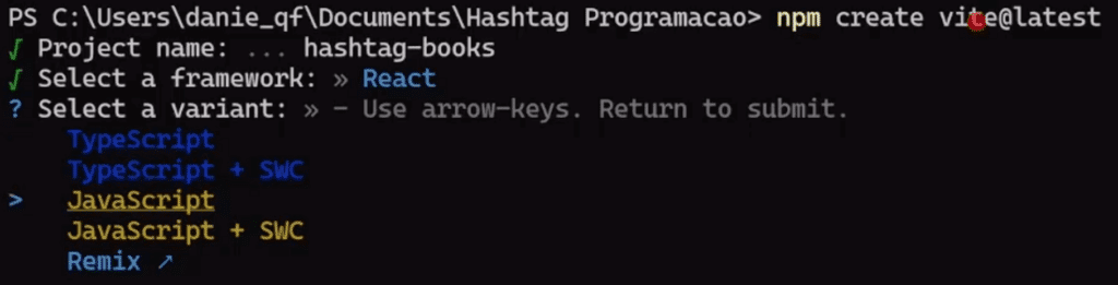Minicurso de ReactJS - Saia do Zero com Essa Tecnologia 12 Selecionando-o-JavaScript