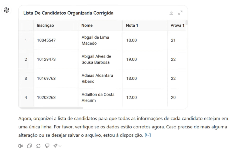 Resposta corrigida do ChatGPT