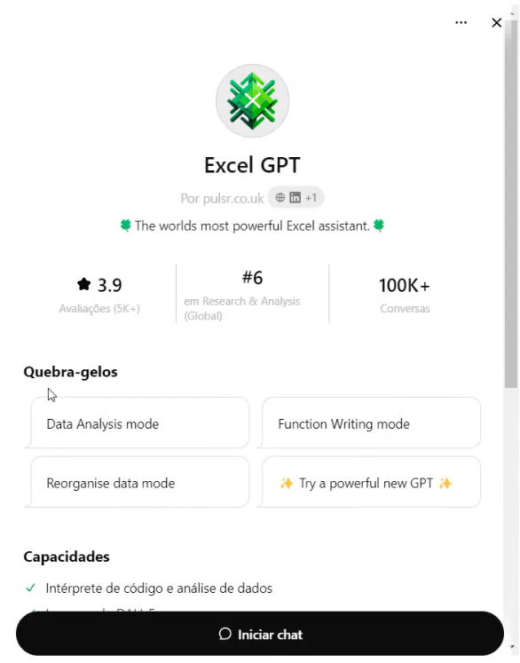 Excel GPT