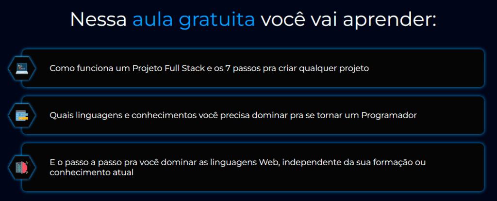 Seção Aprender completa