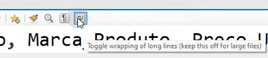 Quebra de linha com Toggle wrapping of long lines