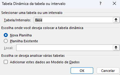 criando tabela dinâmica