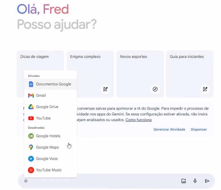 Digitando "@"