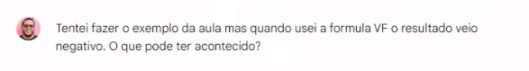 Solicitando explicação sobre a fórmula VF