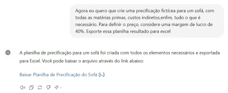 Gerando uma Planilha de Precificação no Excel pelo ChatGPT