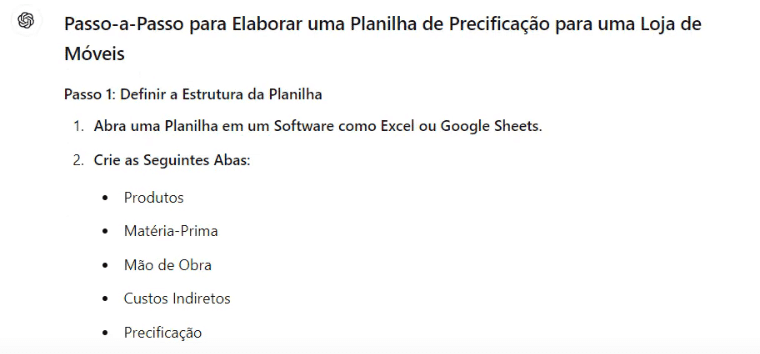 Passo 1: Definir a Estrutura da Planilha