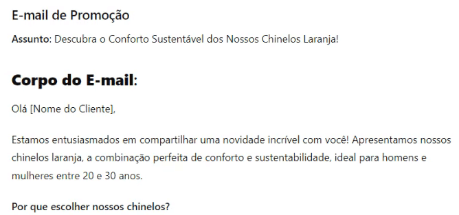 Modelo de e-mail de marketing