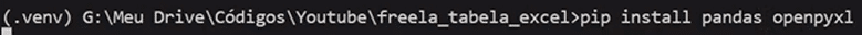 instalando o Pandas