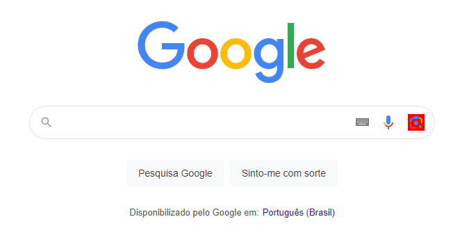 Página do Google com o ícone vermelho usando CSS Aninhado