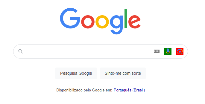 Página do Google com o ícone vermelho e verde usando CSS Nesting