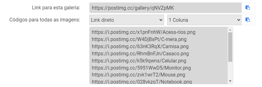 opção de link direto