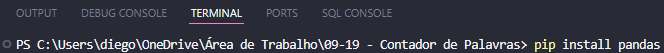 Instalando o Pandas