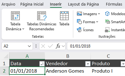 opção Tabela Dinâmica