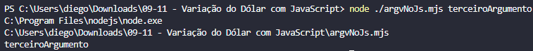 passando 3 argumentos na execução e visualizando o argv
