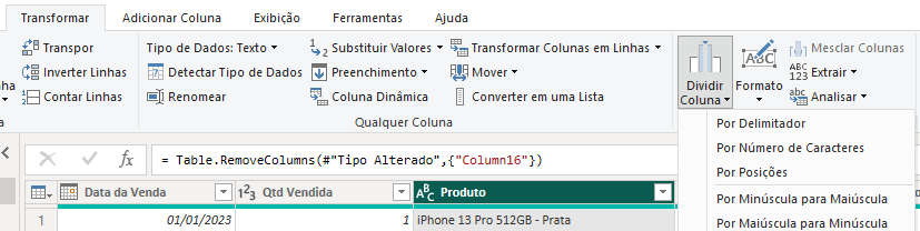 Dividir Coluna Por Delimitador.