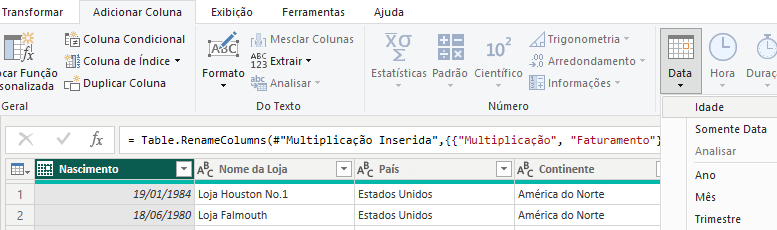 Coluna Idade