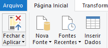 Fechar e Aplicar na guia Página Inicial