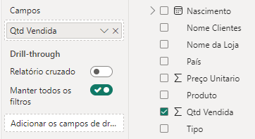 cartão para mostrar a soma da quantidade vendida