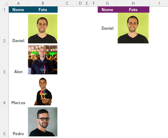 Aplicando PROCV com Imagens