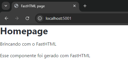 Homepage do site