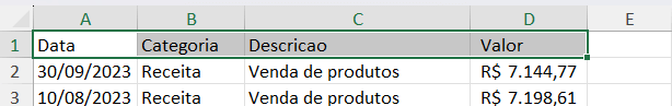 selecionando a linha