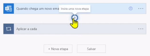 Adicionando uma nova etapa