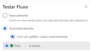 Teste automático do fluxo