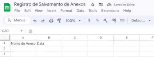 Planilha google sheets