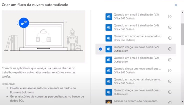 Quando chega um novo e-mail (V2)