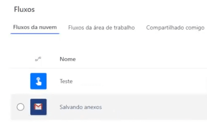 Selecionando o fluxo