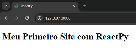 Primeiro Site com ReactPy