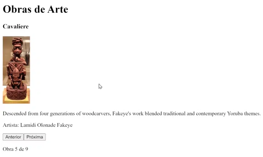 Galeria de obras com ReactPy
