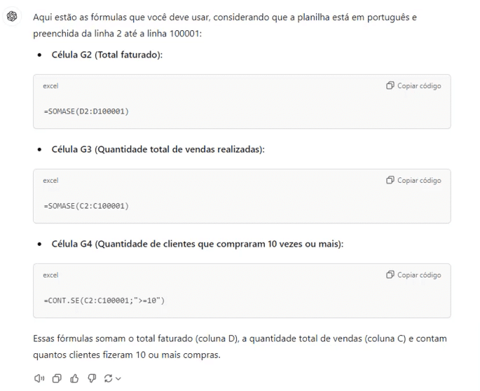três fórmulas