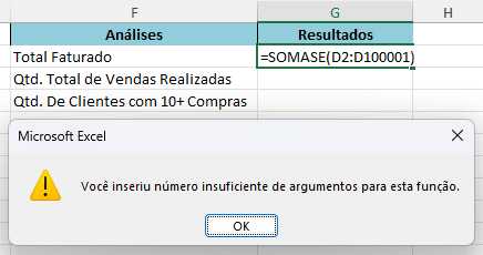 Testando as fórmulas