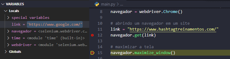 modificando a variável