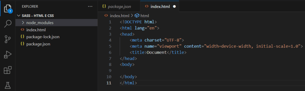 Criando o Arquivo HTML
