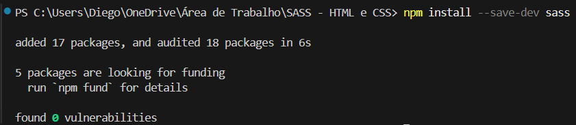 Instalando o SASS