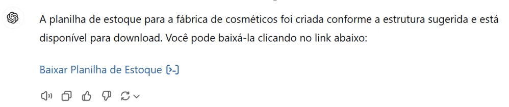 Planilha de Controle de Estoque no Excel com ChatGPT