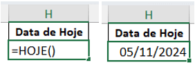 Dias Até Vencimento – Função HOJE()