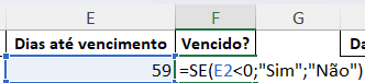 Identificando Itens Vencidos – Função SE()