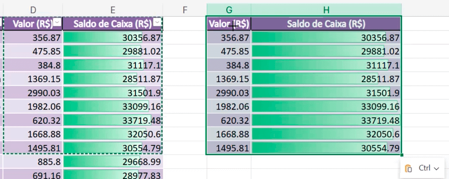 Colar Especial no Excel Online