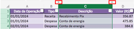 Inserir Linhas e Colunas