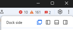 posição da janela de ferramentas do programado/desenvolvedor