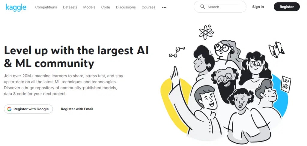 página do Kaggle, uma das bases de dados para treinar Power BI