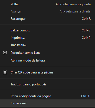 Inspecionar página