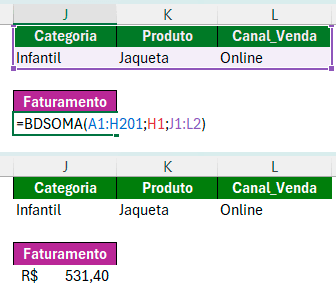 Função BDSOMA com Vários Critérios