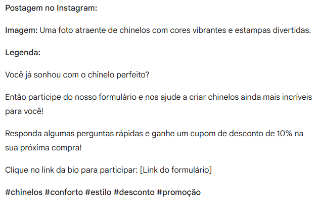 Postagem no Instagram com IA