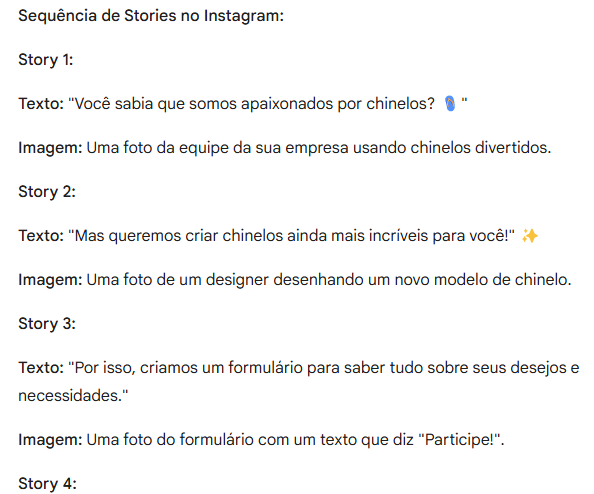 Sequência de Stories com IA