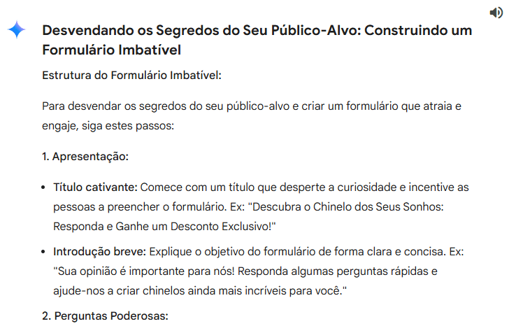 Modelagem e Criação de Formulário com a IA